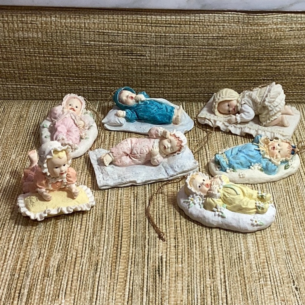 Vintage 1990’s Ashton Drake Babies on Blankets Ornaments